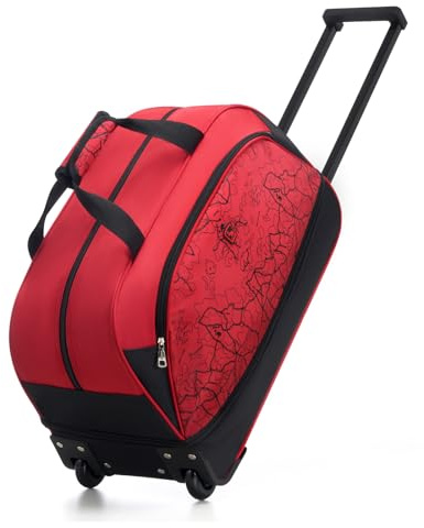OIWAS Reisetasche mit Rollen, 60L Sporttasche Weekender Trolley Tasche Handgepäck Business Kleine, Rot