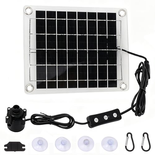 Bomba De Fuente Solar, 20W DC 12 V Panel Solar Bomba De Agua Kit De Fuente Sumergible Ajustable Con Elevación De Agua De 5 Metros/16.4 Pies Para Bañera De Aves Riego De Peces Estanque De Jardín