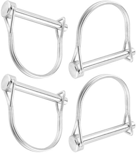 Goupille de sécurité 10 x 70 mm, lot de 4 goupilles pliantes de tuyau, goupille d'embrayage en forme de D, boulons de sécurité en acier à ressort, avec goupille de verrouillage pour remorque de ferme