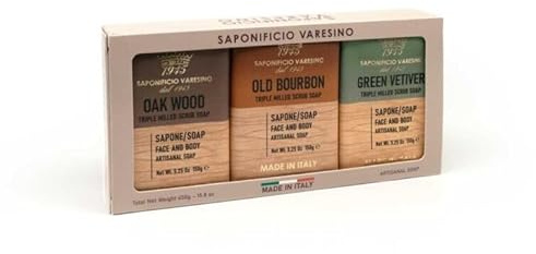 SV 1945 - Saponificio Varesino -Sapone incartato WOODEN Line - 300 g (3 Mix SET – Set da 3 x 150g)