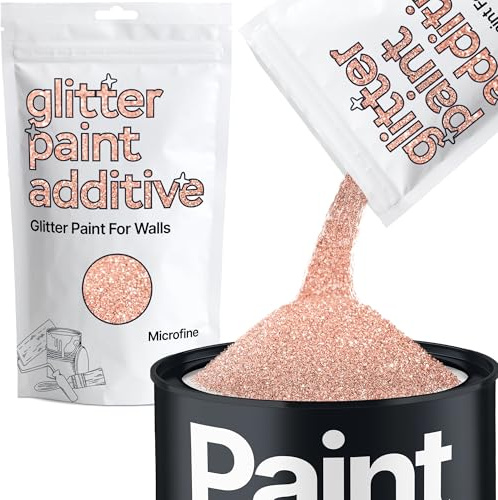 Hemway Rose Gold Glitter Paint Additive Microfine 100g for Adding Sparkle | for Paints & Varnish | Paint Walls Sparkly Add to Emulsion, Acrylic or Lacquer Indoor