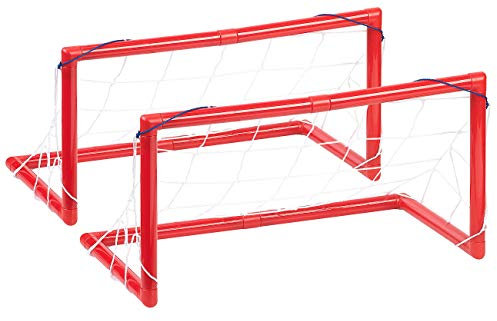 Playtastic Fußballtor: 2er-Set Tore, je mit Netz, ideal für Luftkissen-Fußball, Hockey u.v.m. (Fußballtore Kinder, Garten, Ball)