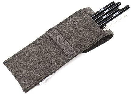 GEFU Glastrinkhalm Future schwarz in Filztasche