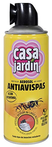 CASA JARDÍN | Insecticida Antiavispas | Efectivo Contra La Avispa Velutina | Acción Instantánea | Difusor de Largo Alcance | 400 ml