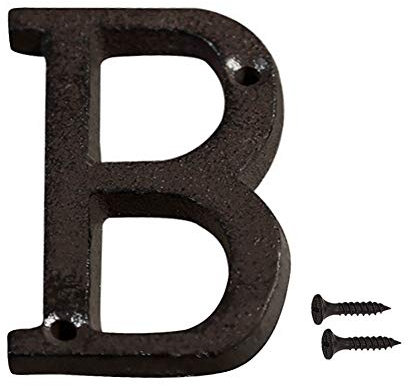 INCREWAY Numéro de Maison en Fonte Noire de 7,5 cm pour Adresse - Lettre (B)