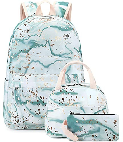 Bluboon Teen Girls School Backpack Kids Bookbag Set with Lunch Box Pencil Case Travel Laptop Backpack Casual Daypacks (Gray)