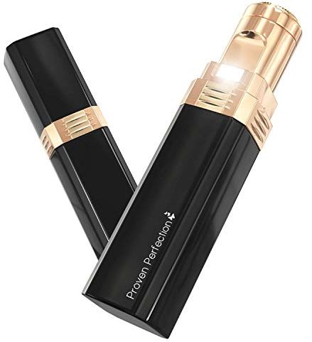 Rechargeable Women’s Facial Hair Remover – Portable Ladies Facial Hair Trimmer for Painless, Flawless & Effective Removal of Peach Fuzz, Chin and Upper Lip Hair – UK Brand (Space Black)