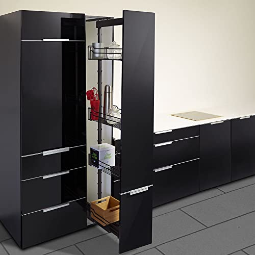 SOTECH Dispensa-X Apothekerauszug ANTHRAZIT 1600-2000 mm inkl. SoftstopPlus, Clickfixx und 5 Einhängekörbe für 300 mm breite Schränke, Tragkraft 100 Kg Schrankauszug