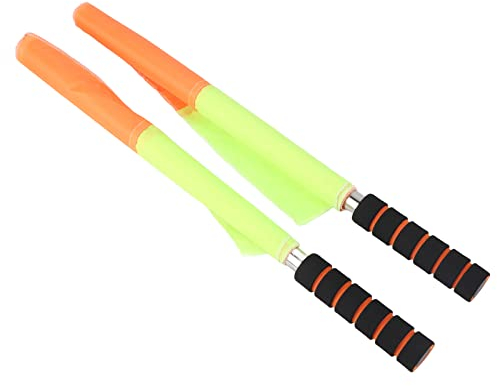 2 Stücke Schiedsrichter Flagge, Fußball Wasserdichte Schiedsrichter Flagge Linesman Hand Mit Edelstahl Stange Schwamm Griff Rugby Hockey Training Zubehör Handflaggen Wettbewerb Sport Fahnen Ausrüstung