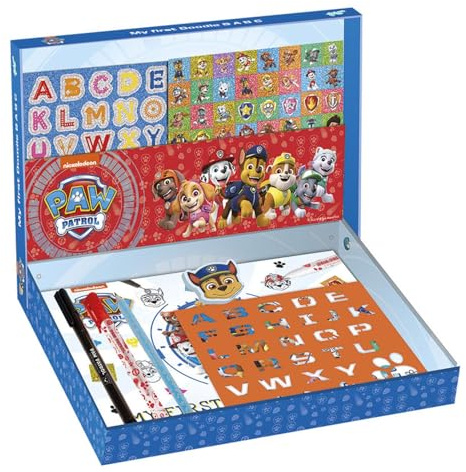 Paw Patrol ABC Skrivare kreativt set set: pennor klistermärken stenciler suddgummi och övningsbok med mallar att spåra med vackra motiv av Paw Patrol-karaktärerna