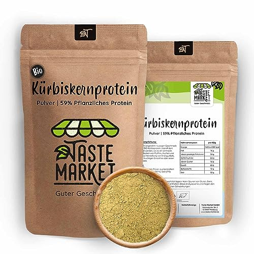 10 x 500 g di semi di zucca bio in polvere proteica | 59% proteine | polvere proteica vegana | 100% naturale | senza additivi | Tasto Market