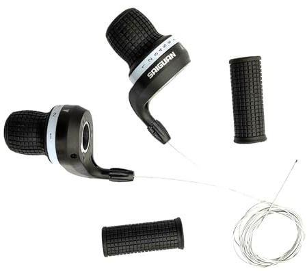 lopituwe Palancas de cambio de bicicleta con agarre giratorio, color negro, eficiente, juego de 3 x 7 velocidades para un cambio de marcha óptimo