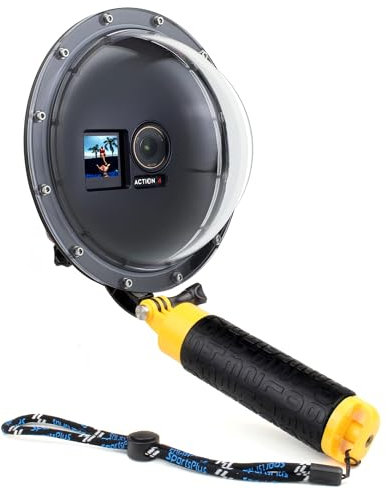 SOONSUN Underwater Dome Port for DJI Osmo Action 3/4 / 5 Camera, 147ft Underwater Snorkeling Diving Dome Port Lens with Waterproof Housing Case Floating Grip for DJI Osmo Action 3 4 5 Camera