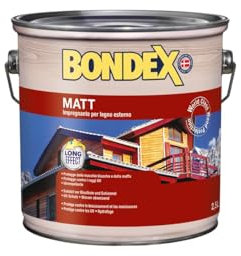 BONDEX MATT CASTAGNO 2,5 LT - Impregnante per Esterno - Opaco - Solvente - Legno, Plastica - 10-16mq/lt