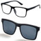 Lesehilfe mit Sonnenclip Schwarz 1,5-3,5 Dioptrien Herren Brille Sehhilfe Sonnenschutz Sonnenbrille (Schwarz, 3, Dioptrien)