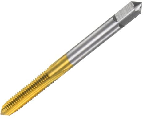 sourcing map Metric Thread Tap M5 x 0.8 H2 100mm Extra Long Titanium Coated M35 High Speed Steel Straight Flute Screw Thread Milling Machine Taps Threading Tapping Repair Tool