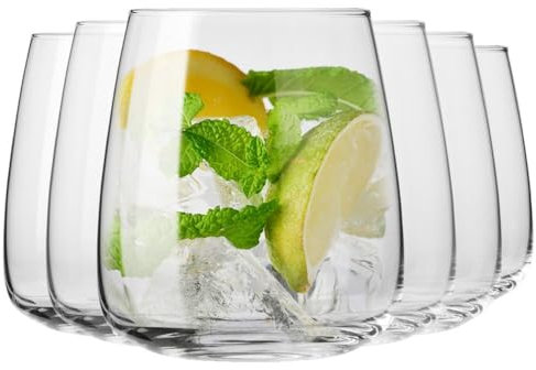 Krosno Verres à eau, à jus de fruits et autres boissons | Design élégant | Set de 6 verres | Capacité 420 ml | Collection moderne | Idéal pour la maison, le restaurant et les fêtes