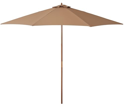Outsunny Sombrilla Terraza Exterior Ø300 cm con Sistema de Polea Caqui