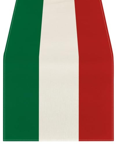FSSTUD Italian Party Table Runner Red White and Green Table Runner Italy Themed Table Cloth Fancy Kitchen Dining Table Decoration for Family Gathering