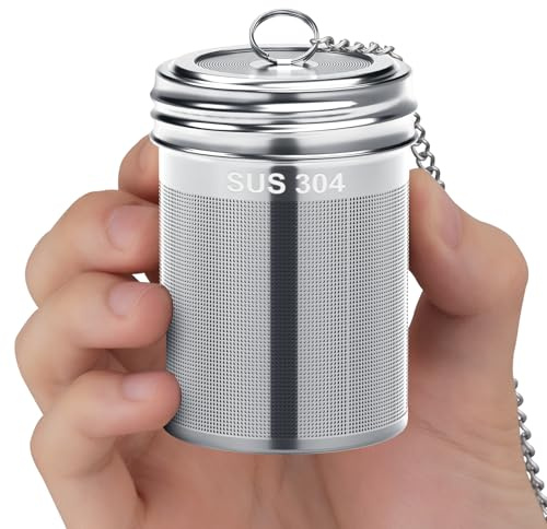 2 Pack Reinmoson Large Tea Infuser for Loose Tea & Spice Infuser for Cooking, 2.1” x 2.9” Extra Fine Mesh Large Tea Strainers, 304 Stainless Steel Loose Leaf Tea Steeper for Black Tea, Rooibos, etc