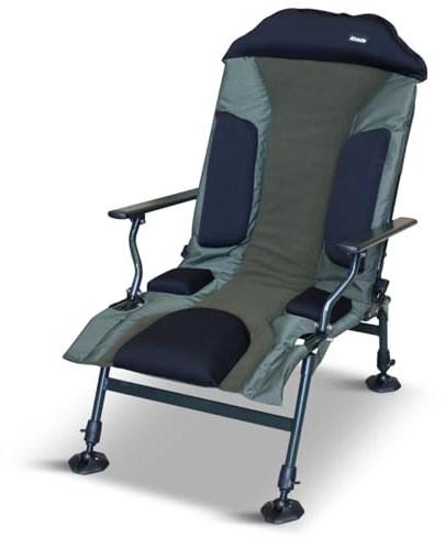 Abode Compact Carp Fishing Camping Folding Easy-Arm Low-Armchair Recliner High Back Sport Low-Chair