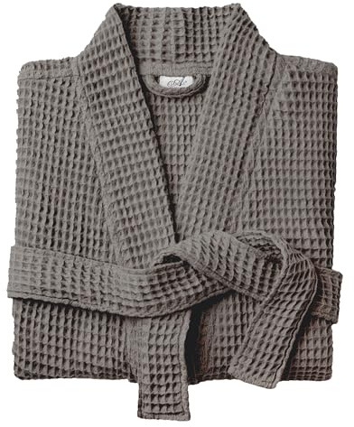 Allure Bath Fashions Unisex Bathrobe Lightweight Textured Waffle Robe - Soft Hotel Dressing Gown, Kimono
