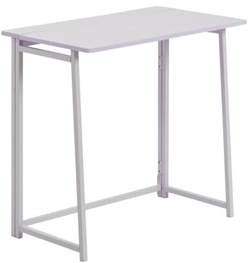Harbour Housewares Deluxe Wooden Folding Desk - 80cm - Lilac - PC Computer Workstation Contemporary Laptop Space Saving Foldable Wooden Desk for Study, Offices