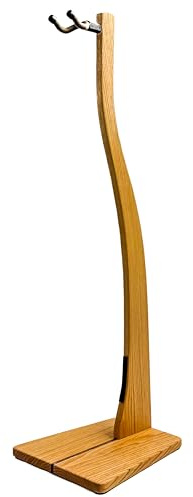 Zither Wooden Guitar Stand - Handcrafted Solid Wood Red Oak Floor Stands Best for Acoustic, Electric and Classical Guitars, Made in USA
