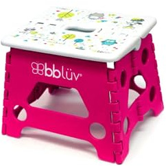 bblüv - Stëp Tritthocker faltbar für Kinder und Kleinkinder – Rutschfester Klapphocker für bis zu 90 kg – perfekt zum Sauberkeitstraining und Zähneputzen, Rosa