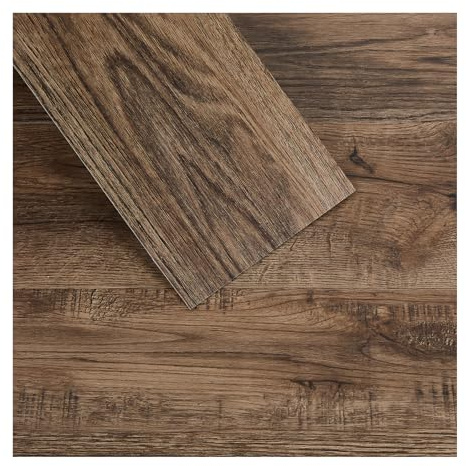 INMOZATA 36Pcs Self-Adhesive PVC Flooring Planks Floorboard Planks Waterproof Floor Wall Stickers for Kitchen Bathroom Home Floor Tile (Smoked Oak)