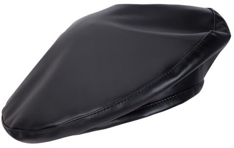 Umeepar Womens Classic Pu Leather French Beret Hat (Black)