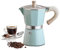 Tiamu Moka Express Italia Caffettiera 3 Tazze in Alluminio, caffè Macinati Kaffettiera Verde, 3 Tazze/150 ml