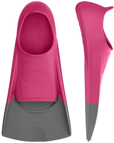 Gintenco Swim Fins, Kids Swim Training Fins for Lap Swimming, Travel Size Flippers with Mesh Bag, Silicone Swimming Fins for Kids Teens Adults Women Men