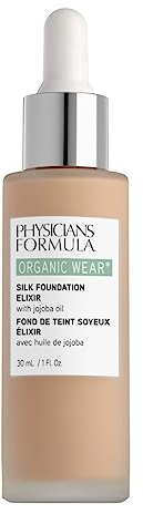 Physicians Formula Organic Wear Silk Foundation Elixir, Leichte, Ultra-Flüssige Bio-Foundation, Angereichert mit Jojobaöl und Aloe Vera, Helle bis Leichte Tönung