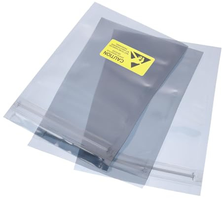 QUARKZMAN Antistatische Beutel mit Antistatischem Aufkleber 50 Stück 3x5 Zoll (8x13 cm) Wiederverschließbar für Festplatte HDD SSD Leiterplatte