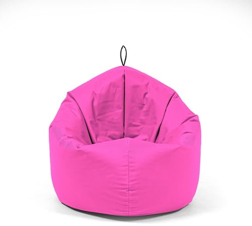 Nadimaideal Sitzsack 2 in1 Funktionen für Kinder, Teenager & Erwachsene | Indoor & Outdoor | Gaming Sitzsack -Komfortabler Beanbag | Füllung EPS Perlen (Pink, XL -Durchmesser: 135 cm)