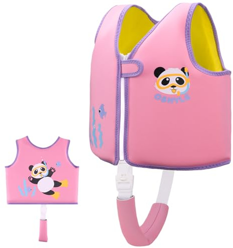 Gilet de Natation OSHYLE pour Enfants Gilet Flottant pour Tout-Petits avec Sangle de sécurité Aide à la flottabilité (PK-Panda, S(1-3))