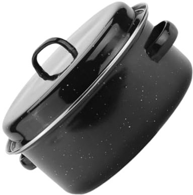 OKUMEYR Asador De Cocina Olla Esmaltada Para Barbacoa Asadera Tapa Utensilio De Cocina Práctico