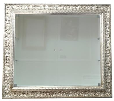 Vitrine suspendue murale équipée de style classique avec portes en verre cadre classique porte-bouteille sur mesure VTD621A le produit présente des variantes (50 cm x 60 cm (dimensions intérieures))