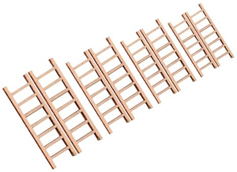 Warmhm 8pièces Échelle Bois Miniature pour Maison De Poupée Décoration Intérieur Mini Meubles Échelle De Micro Paysage Petite Décorative