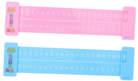 Règle de Soustraction en Plastique pour Garçon et Filles 2 Pièces | Aide Pédagogique Domestique, Apprentissage des Calculs Jusqu’à 20, Couleurs Bleu et Rose