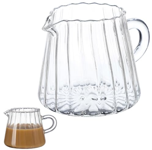 Angoily Mjölkskummande kopp glas 200 ml med exakt mätmärke av borosilikatglas för kaffe, te och latte i restaurang och hem