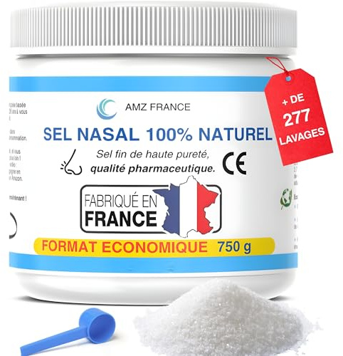 Sel Nasal 750g, 100% Naturel, Qualité Pharmaceutique, Fabriqué en FRANCE