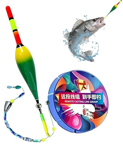 Scclcky Flotteur De Pêche Automatique - Kit De Ligne De Pêche Montée avec Hameçon, Haute Sensibilité Et Réglable - pour La Pêches en Mer, en Bord De Mer, en Bateau Ou sur Un Quai