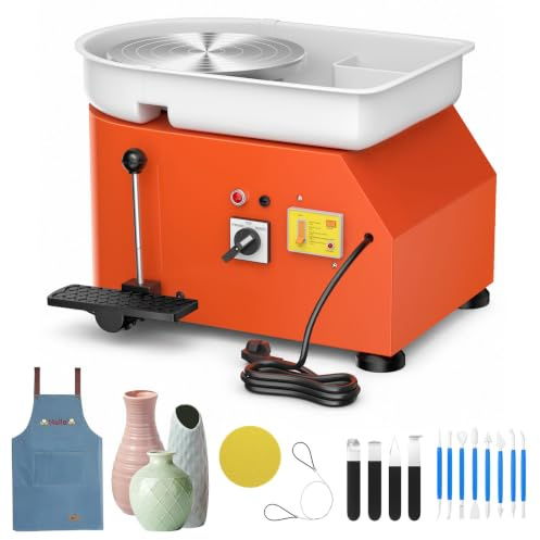 Tornio elettrico per ceramica da 350 W, 25 cm, 300 giri/min – Macchina per modellare con 8 utensili, adatta ai principianti