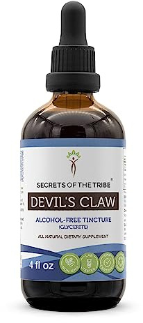 Secrets of the Tribe Devil's Claw Tincture Alcohol-Free Liquid Extract, Devil's Claw (Harpagophytum Procumbens) Dried Root 4 FL OZ