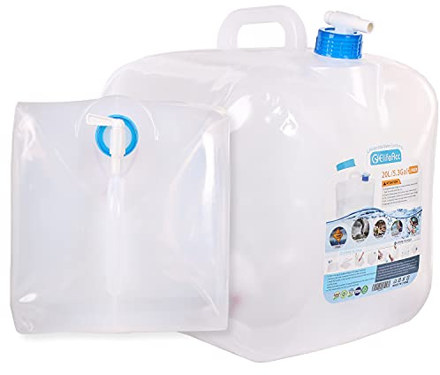 ElifeAcc Camping Water Containers with Tap, BPA Free 10L Collapsible Water Carrier, Foldable Portable SGS Water Storage for Outdoors Hiking Hurricane Emergency