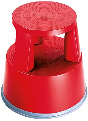 2Work Plastic Step Stool with Non-Slip Rubber Base 430mm Red T7/Red 2W04999