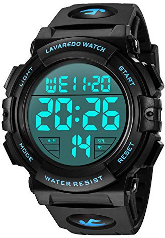 Orologi, Orologio Digitale da Uomo, Cronografo Sportivo Impermeabile da Esterno 50M per Uomo con Retroilluminazione a LED e Verde Allarme