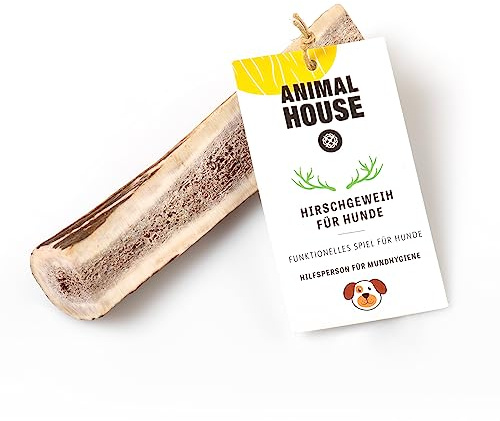 Animal House - Bois de cerf sectionnés pour Chiens - À mâcher 100% Naturel - Renforce l'hygiène bucco-Dentaire - Résistant et Durable - Disponible dans Toutes Les Tailles (S)